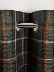 Green Next Cedar Check Eyelet Lined Curtains - Image 2 of 5