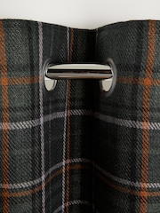 Green Next Cedar Check Eyelet Lined Curtains - Image 4 of 5
