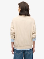Superdry Off Grey Country Club Herringbone Crew Hoodie - Image 2 of 7