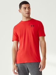 Красный - Футболка в спортивном стиле с логотипом на груди слева Under Armour - Image 4 of 7