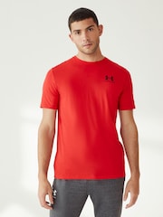 Красный - Футболка в спортивном стиле с логотипом на груди слева Under Armour - Image 5 of 7