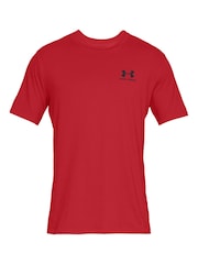 Красный - Футболка в спортивном стиле с логотипом на груди слева Under Armour - Image 6 of 7