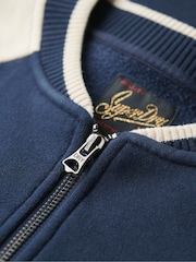 Superdry Atlantic Navy College Script Graphic Bomber Hoodie - Image 7 of 7