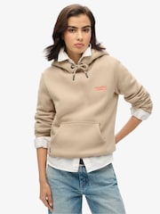 Superdry Cobblestone Grey Essential Logo 100% Cotton Hoodie - Image 1 of 4