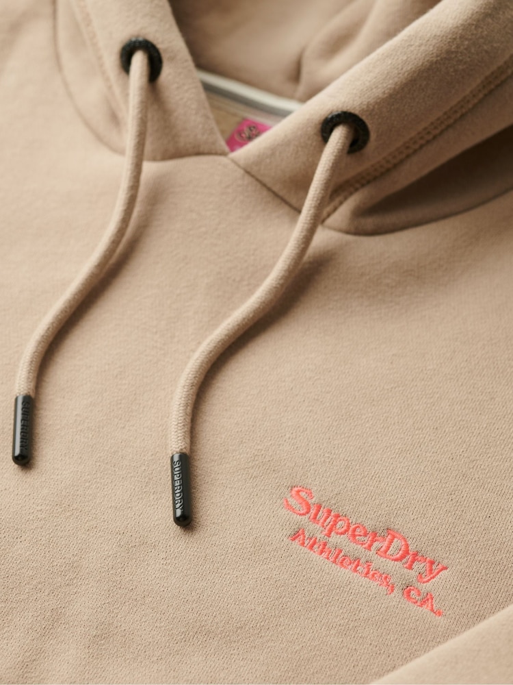 Superdry Cobblestone Grey Essential Logo 100% Cotton Hoodie - Image 4 of 4