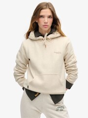 Superdry Light Oat Marl Essential Logo 100% Cotton Hoodie - Image 1 of 6
