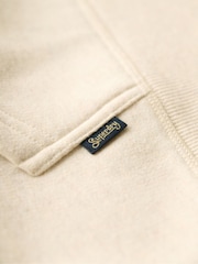 Superdry Light Oat Marl Essential Logo 100% Cotton Hoodie - Image 6 of 6