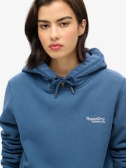 Superdry Sea Blue Essential Logo 100% Cotton Hoodie - Image 2 of 5
