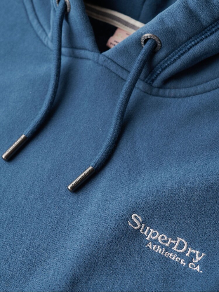 Superdry Sea Blue Essential Logo 100% Cotton Hoodie - Image 5 of 5