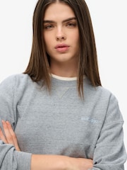 Superdry Grey Denver Orange 100% Cotton Essential Logo Overdyed Sweatshirt - Image 3 of 5