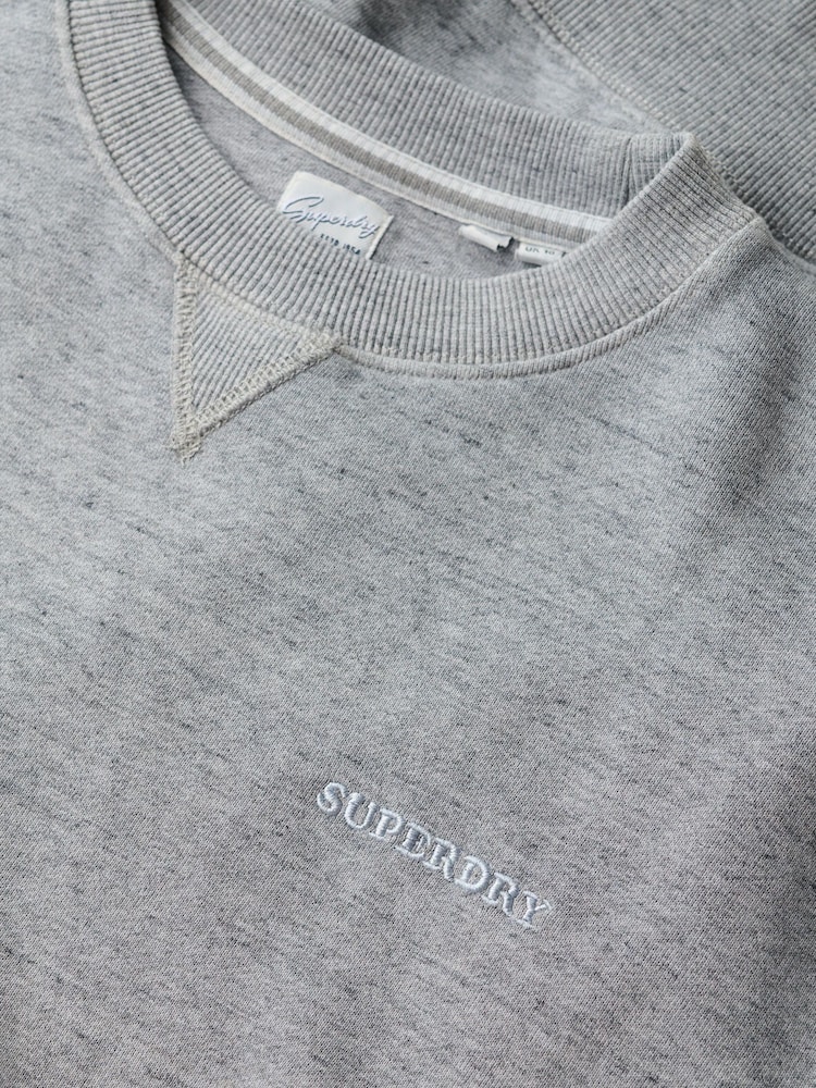 Superdry Grey Denver Orange 100% Cotton Essential Logo Overdyed Sweatshirt - Image 5 of 5