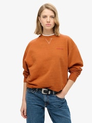 Superdry Denver Orange Denver Orange 100% Cotton Essential Logo Overdyed Sweatshirt - Image 1 of 6