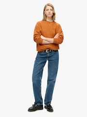 Superdry Denver Orange Denver Orange 100% Cotton Essential Logo Overdyed Sweatshirt - Image 3 of 6