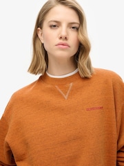 Superdry Denver Orange Denver Orange 100% Cotton Essential Logo Overdyed Sweatshirt - Image 4 of 6