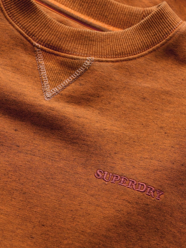 Superdry Denver Orange Denver Orange 100% Cotton Essential Logo Overdyed Sweatshirt - Image 6 of 6