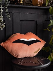 Rockett St George Lips 100% Cotton Velvet Cushion - Изображение 1 из 5