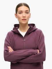 Superdry Smoky Aubergine Purple Sport Tech Relaxed Zip Hoodie - Image 1 of 4