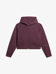 Superdry Smoky Aubergine Purple Sport Tech Relaxed Zip Hoodie - Image 3 of 4