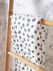 Childhome Grey Kids Super Soft Leopard Print Blanket - Image 1 of 4