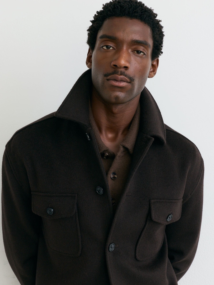 Reiss Dark Brown Liam Shirt - Image 1 of 7 Reiss Dark Brown Liam Shirt - Image 1 of 7