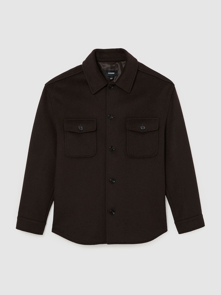 Reiss Dark Brown Liam Shirt - Image 2 of 7 Reiss Dark Brown Liam Shirt - Image 2 of 7