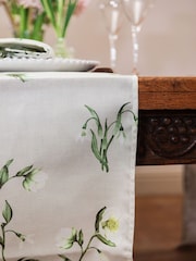 Avalon Home Natural Snowdrop and Hellebore Table Runner - Image 6 of 6