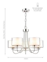 Laura Ashley Chrome Southwell 5 Light Chandelier Light - Image 6 of 6
