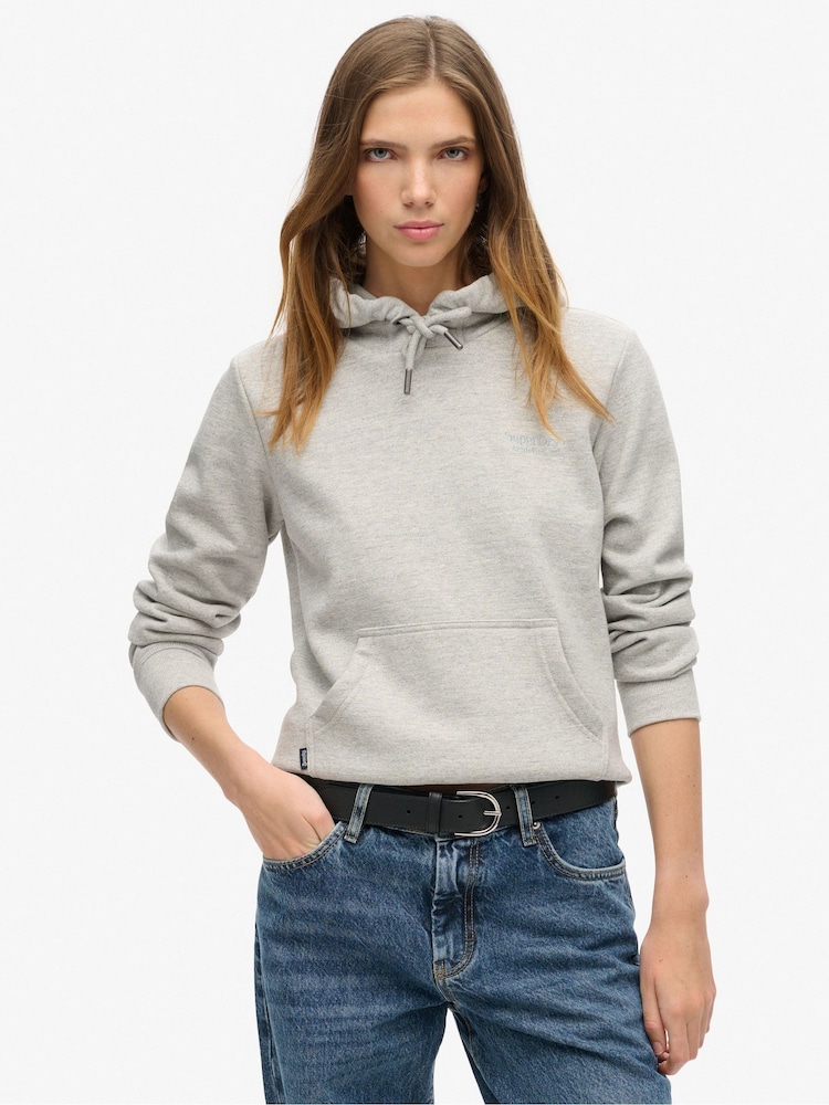 Superdry Lightning Grey Essential Logo Hoodie - Image 1 of 5