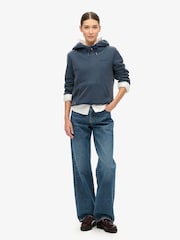 Superdry Richest Navy Essential Logo Hoodie - Image 2 of 3