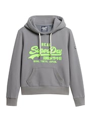Superdry Mid Grey Neon vl Emb Graphic Hoodie - Image 5 of 5