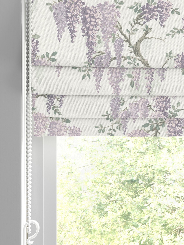 Laura Ashley Lavender Wisteria Made to Measure 100% Cotton Roman Blinds - Image 2 of 6