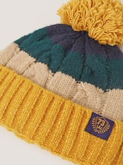 Monsoon Yellow Colourblock Beanie Hat & Gloves Set - Image 2 of 2