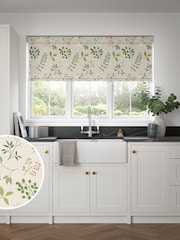 Pink Printed Leaves Made to Measure Roller Blind - Image 1 of 6