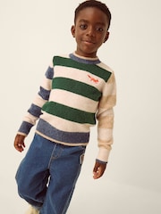 Monsoon Cream Colourblock Stripe Jumper - Image 1 of 4