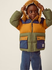 Monsoon Water-Resistant Colourblock Puffer Jacket - Larawan 1 ng 3