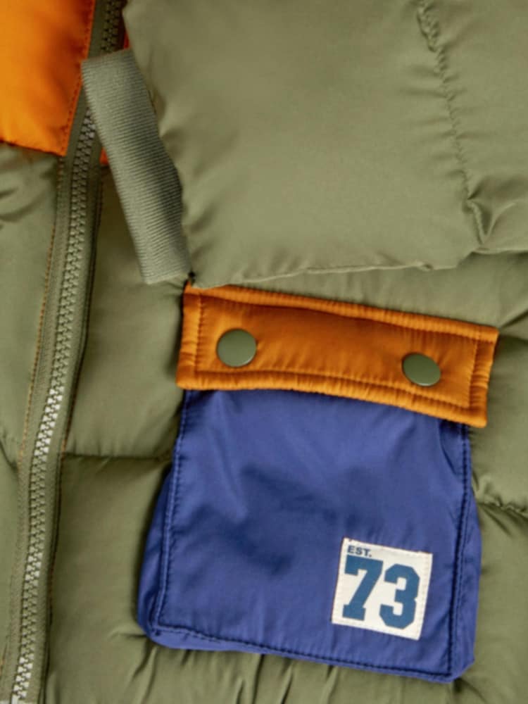Monsoon Water-Resistant Colourblock Puffer Jacket - Larawan 3 ng 3