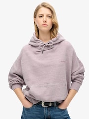 Superdry Powder Pink Essential Logo Overdyed 100% Cotton Hoodie - Image 1 of 6