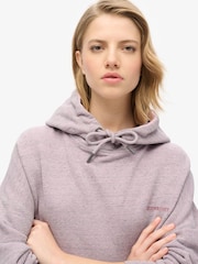 Superdry Powder Pink Essential Logo Overdyed 100% Cotton Hoodie - Image 4 of 6