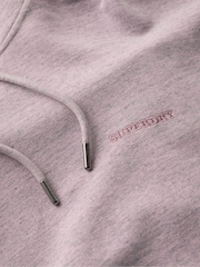 Superdry Powder Pink Essential Logo Overdyed 100% Cotton Hoodie - Image 6 of 6