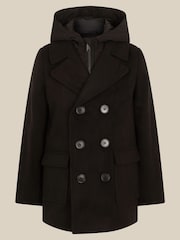 Monsoon Black Quilted Hood Peacoat - Image 2 of 4