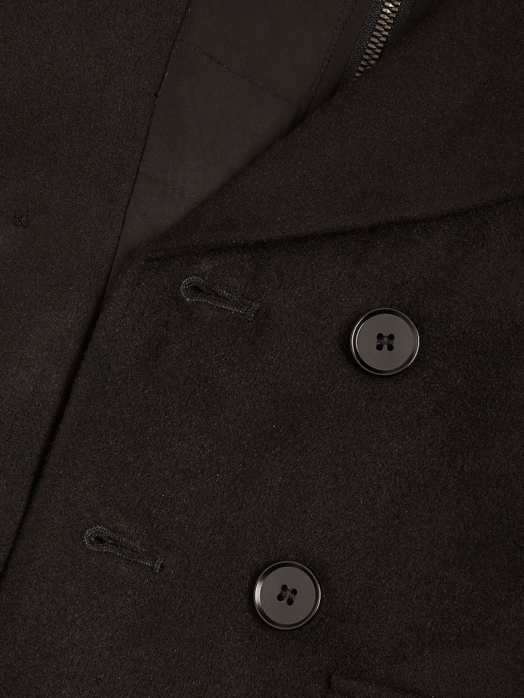 Monsoon Black Quilted Hood Peacoat - Image 4 of 4