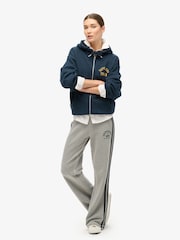 Superdry Blueberry Navy Boyfriend College Logo Zip Hoodie - Image 2 of 4