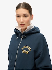 Superdry Blueberry Navy Boyfriend College Logo Zip Hoodie - Image 3 of 4