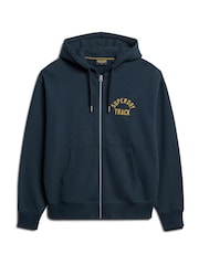 Superdry Blueberry Navy Boyfriend College Logo Zip Hoodie - Image 4 of 4