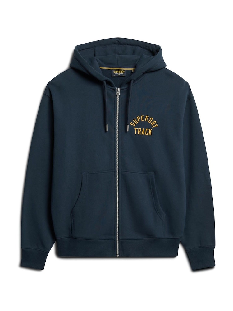 Superdry Blueberry Navy Boyfriend College Logo Zip Hoodie - Image 4 of 4