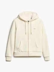 Superdry Off White Essential Borg Lined Zip Hoodie - Image 5 of 6
