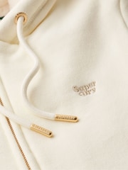 Superdry Off White Essential Borg Lined Zip Hoodie - Image 6 of 6