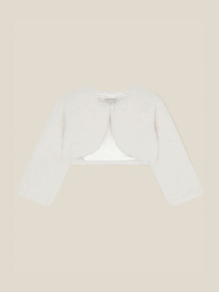 Monsoon Cream Lara Faux Fur Jacket - Image 1 of 3 Monsoon Cream Lara Faux Fur Jacket - Image 1 of 3
