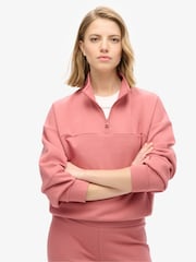 Superdry Withered Rose Sport Tech Relaxed Half Zip Jumpers - Image 1 of 7