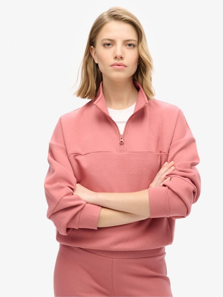 Superdry Withered Rose Sport Tech Relaxed Half Zip Jumpers - Image 1 of 7
